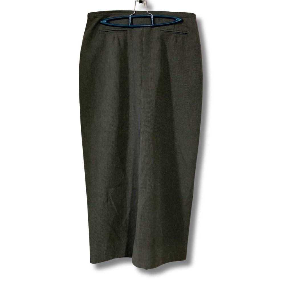 PARISCOPE Vintage dark grey long pencil skirt ~ SMALL MEDIUM corporate goth
